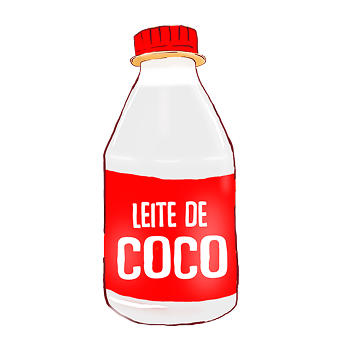Ilustração de pote pequeno de Leite de coco
